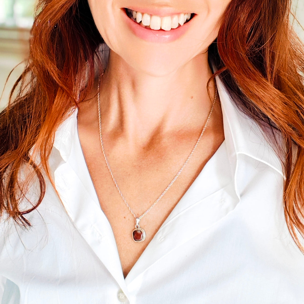 Hepburn and Hughes Lewisian Gneiss Necklace | Scottish Geology Gift | 10mm Circle | Sterling Silver
