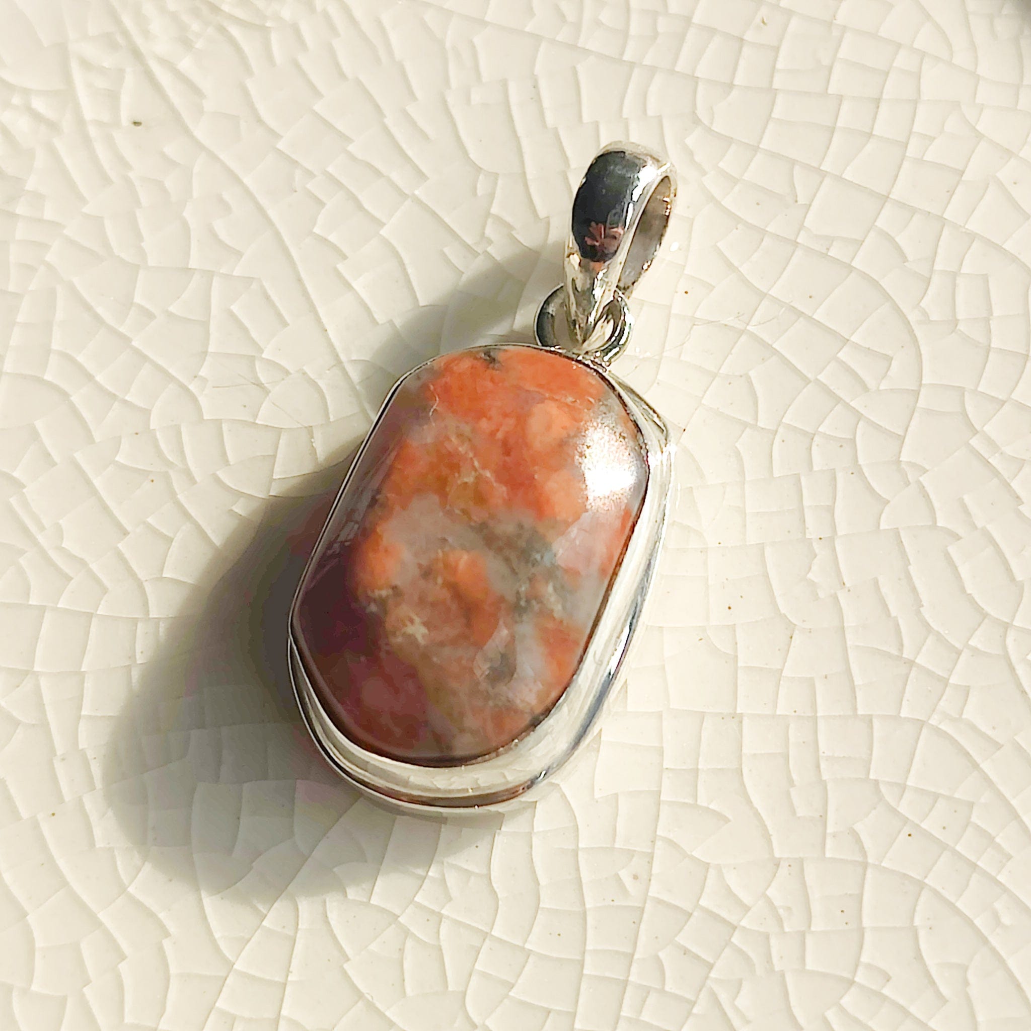 Hepburn and Hughes Lewisian Gneiss Pendant | Geology Gift from Scotland | 18mm Stone | Sterling Silver