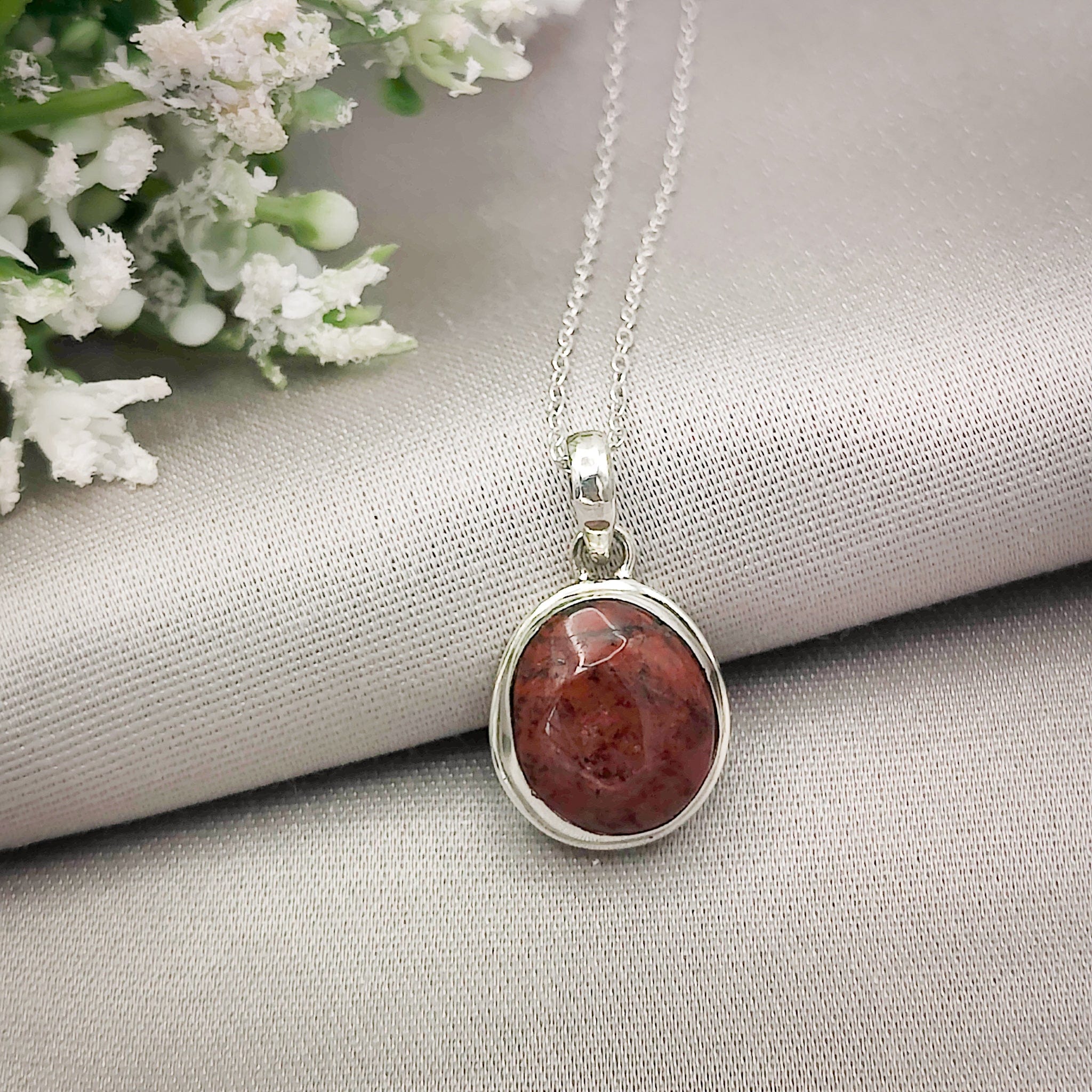 Hepburn and Hughes Lewisian Gneiss Stone Pendant | Geology Gift | 12mm | Sterling Silver