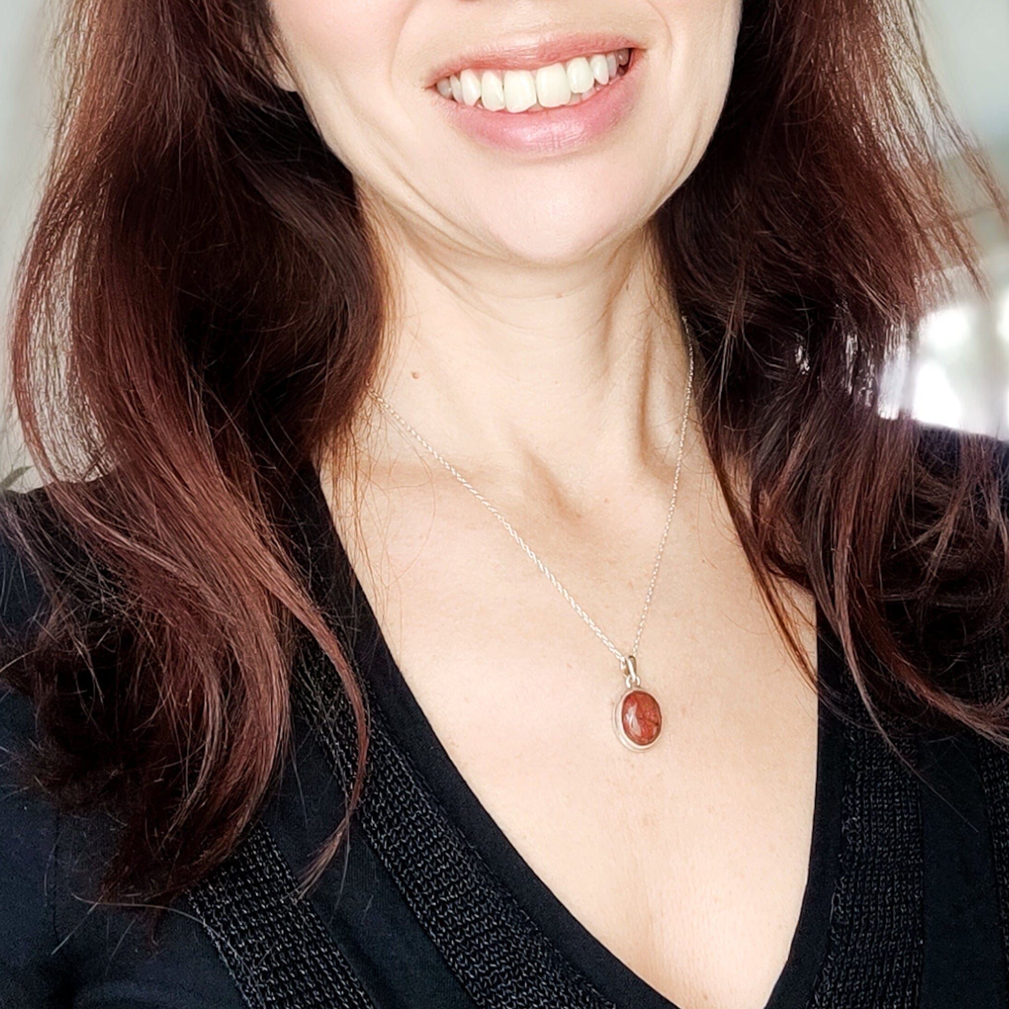 Hepburn and Hughes Lewisian Gneiss Stone Pendant | Geology Gift | 12mm | Sterling Silver