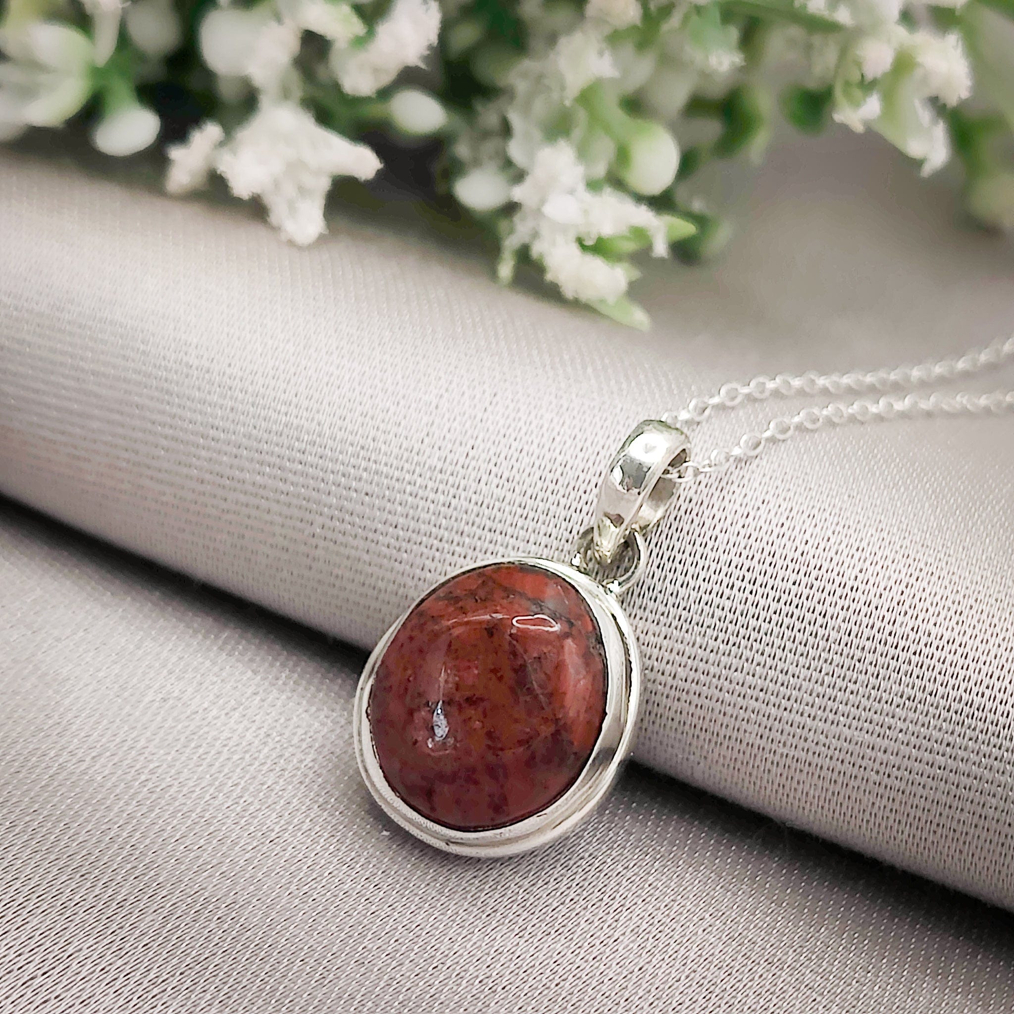 Hepburn and Hughes Lewisian Gneiss Stone Pendant | Geology Gift | 12mm | Sterling Silver