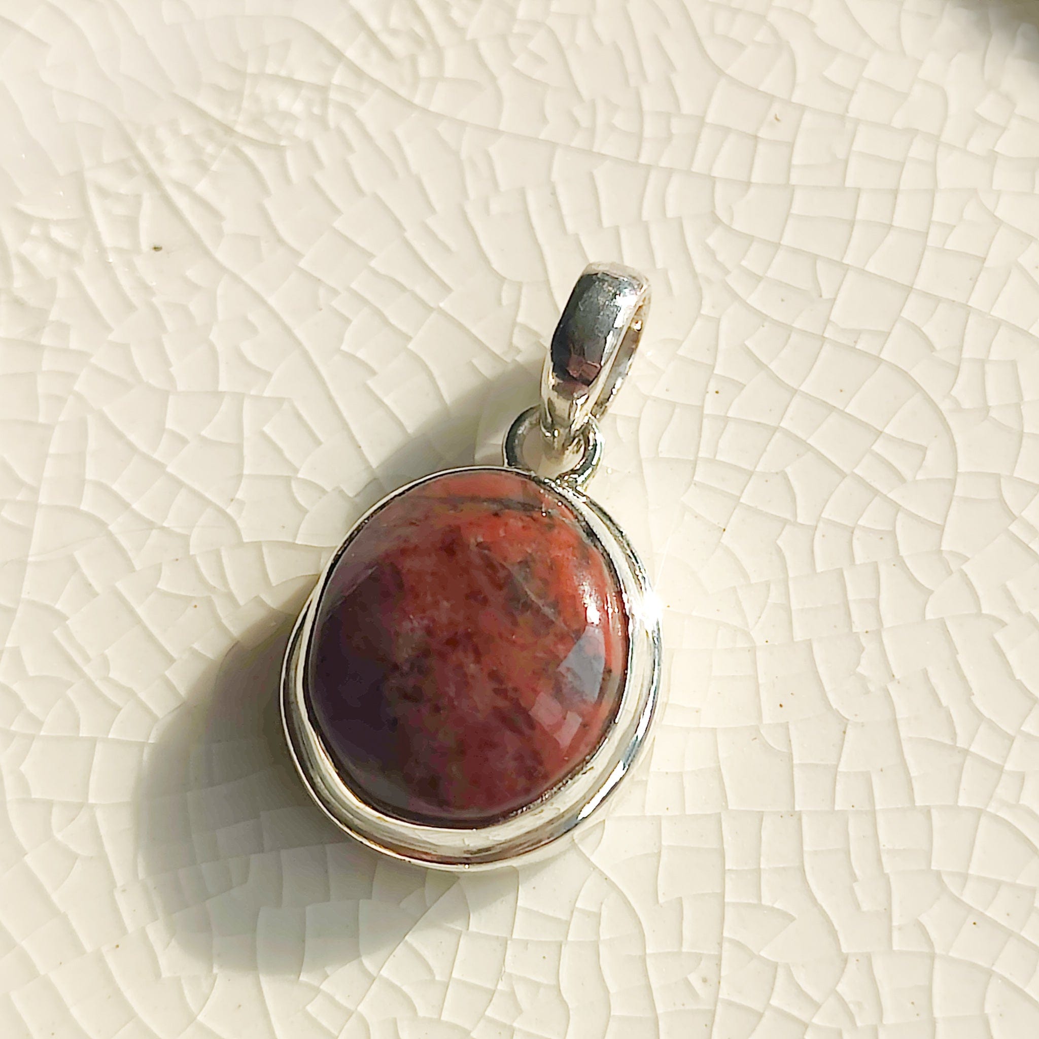Hepburn and Hughes Lewisian Gneiss Stone Pendant | Geology Gift | 12mm | Sterling Silver