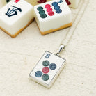 Hepburn and Hughes Mahjong Pendant | Dots Tiles | Chinese Game Jewellery | Sterling Silver