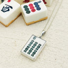 Hepburn and Hughes Mahjong Pendant | Oval | Chinese Game Gift | Sterling Silver