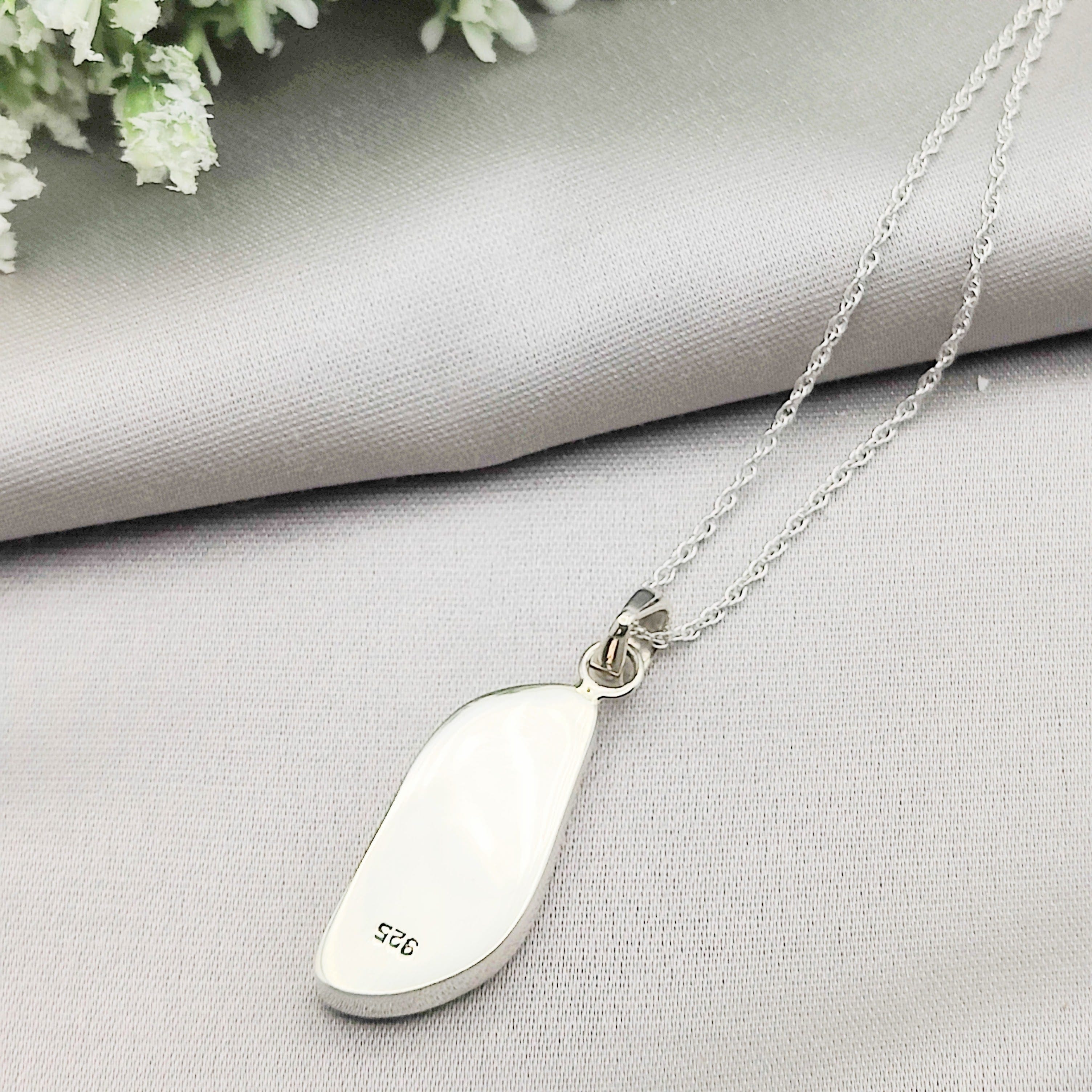 Hepburn and Hughes Malachite Pendant | Abstract | 13th Wedding anniversary | Sterling Silver