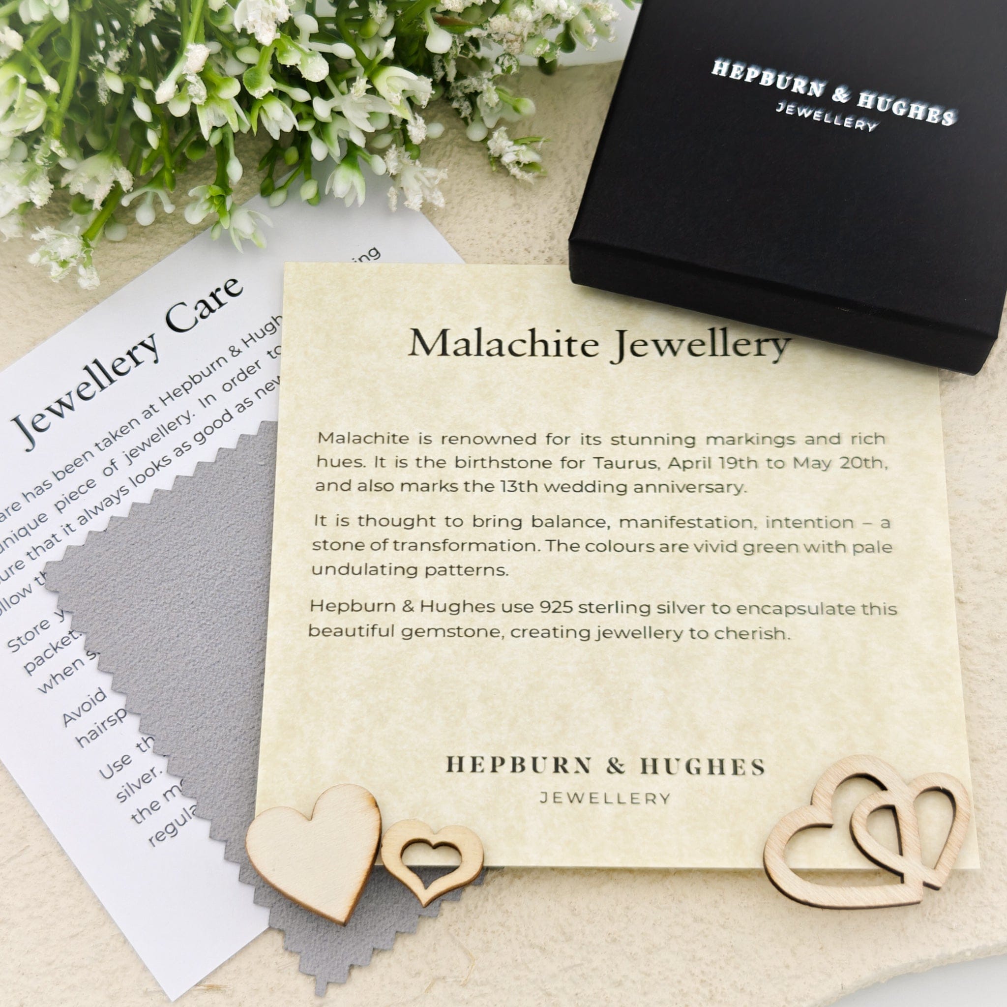 Hepburn and Hughes Malachite Pendant | Oval | Sterling Silver