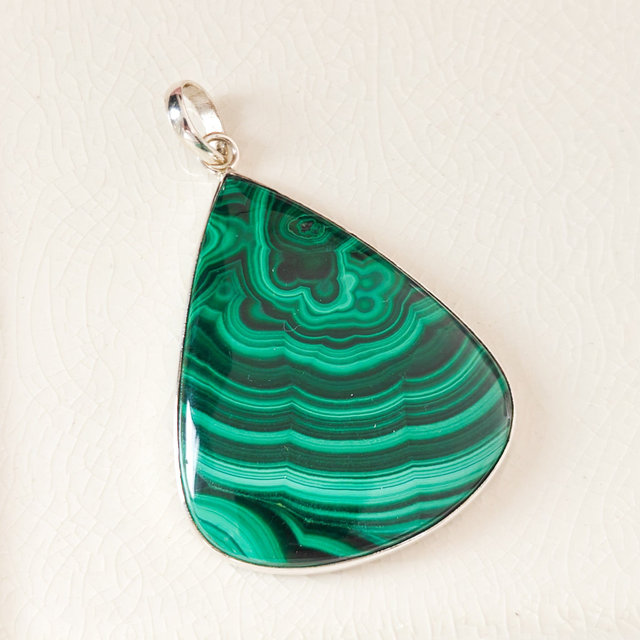 Hepburn and Hughes Malachite Pendant | Teardrop 3 Options | Taurus Gift | Sterling Silver