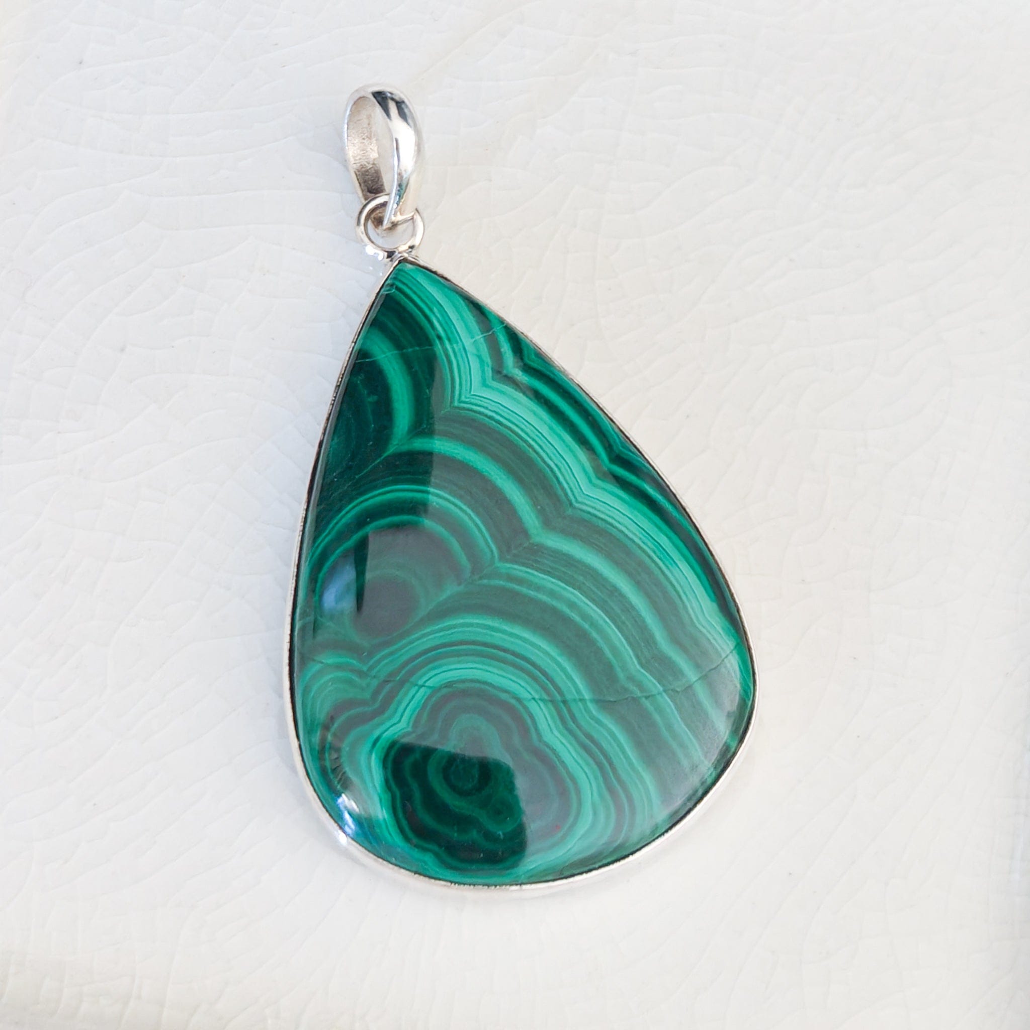 Hepburn and Hughes Malachite Pendant | Teardrop 3 Options | Taurus Gift | Sterling Silver