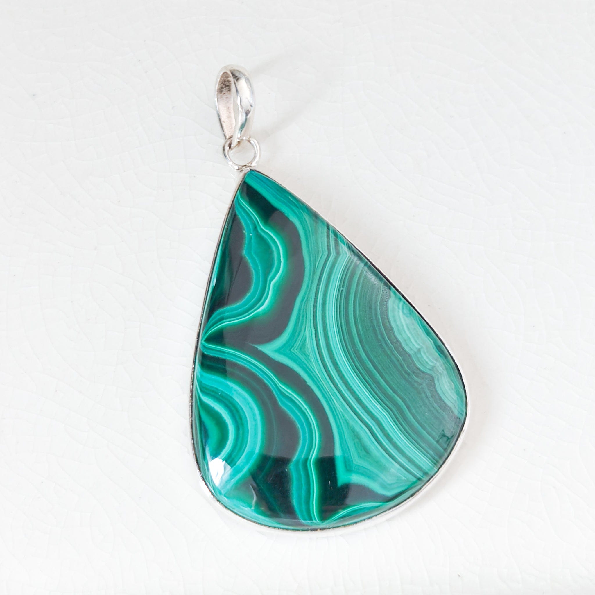 Hepburn and Hughes Malachite Pendant | Teardrop 3 Options | Taurus Gift | Sterling Silver
