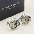 Hepburn and Hughes Mid-Century Watch Movement Cufflinks | Sterling Silver