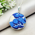 Hepburn and Hughes Minton Pottery Ceramic Pendant | Upcycled Blue Willow | 27mm Circle | Sterling Silver