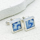 Hepburn and Hughes Minton Pottery Cufflinks | Willow Pattern | 9th Wedding Anniversary | Sterling Silver