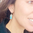 Hepburn and Hughes Minton Pottery Rectangular Earrings in Sterling Silver