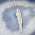 Hepburn and Hughes Mother of Pearl Art Deco Pendant | 40mm | June Birthday | Sterling Silver