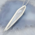 Hepburn and Hughes Mother of Pearl Art Deco Pendant | 40mm | June Birthday | Sterling Silver