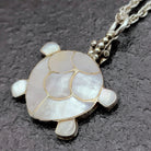 Hepburn and Hughes Mother of Pearl Pendant | 20mm Turtle | June Birthday | Sterling Silver