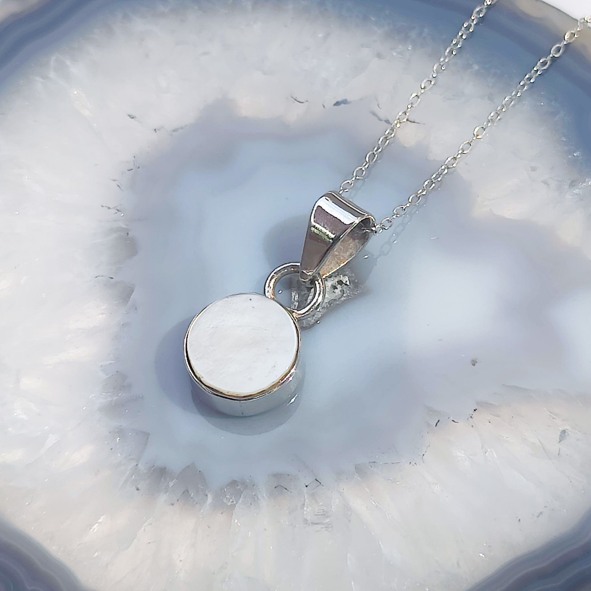 Hepburn and Hughes Mother of Pearl Pendant | June Birthday | Three Styles | Sterling Silver