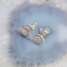 Hepburn and Hughes Mother of Pearl Round Earrings | June Birthstone | Sterling Silver