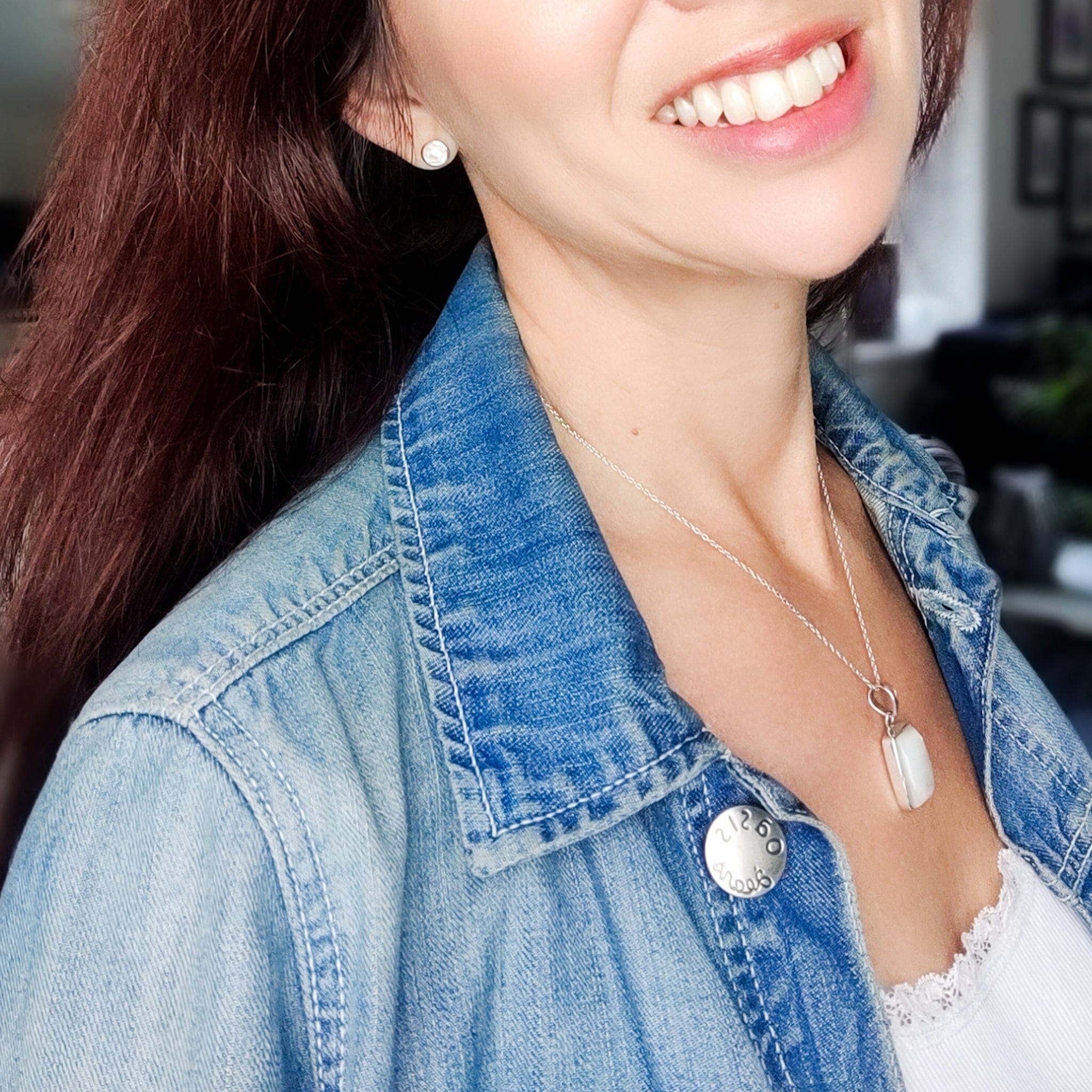 Hepburn and Hughes Mother of Pearl Round Earrings | June Birthstone | Sterling Silver
