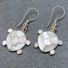 Hepburn and Hughes Mother of Pearl Turtle Earrings | Shell Earrings | Sterling Silver