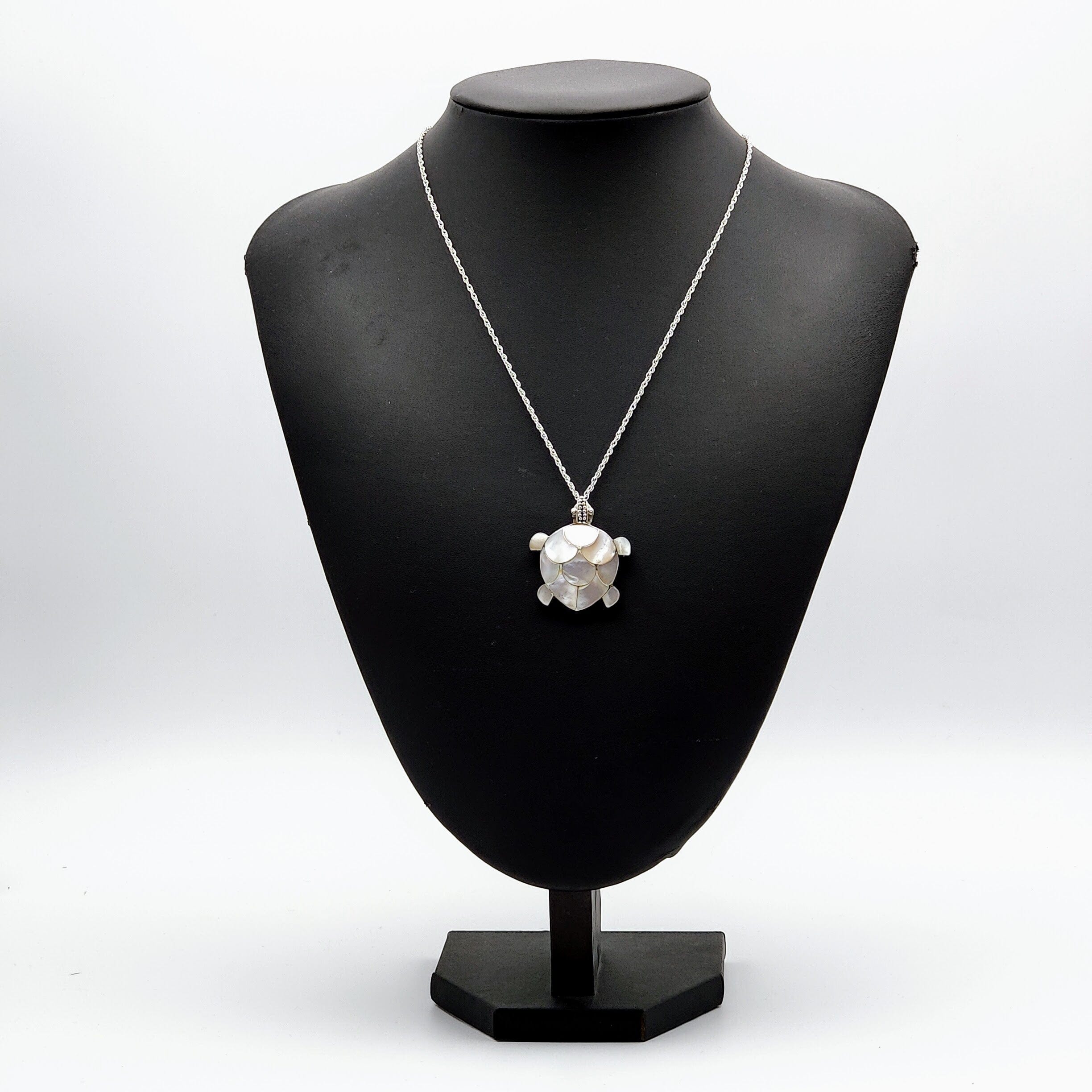 Hepburn and Hughes Mother of Pearl Turtle Pendant And Earrings Set | Reversible brooch | Sterling Silver