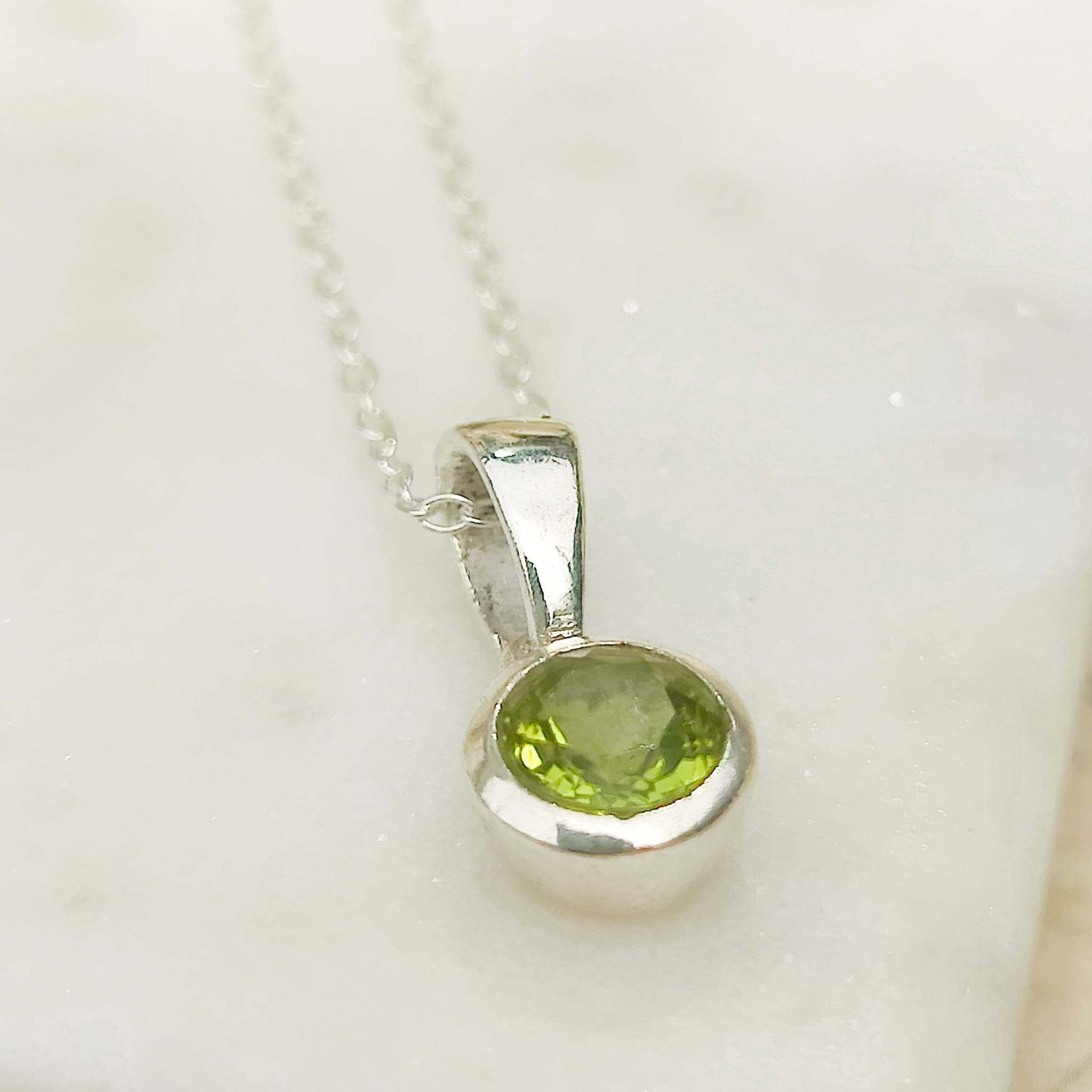 Hepburn and Hughes Peridot Pendant | 16th Wedding Anniversary | August Birthstone | Sterling Silver