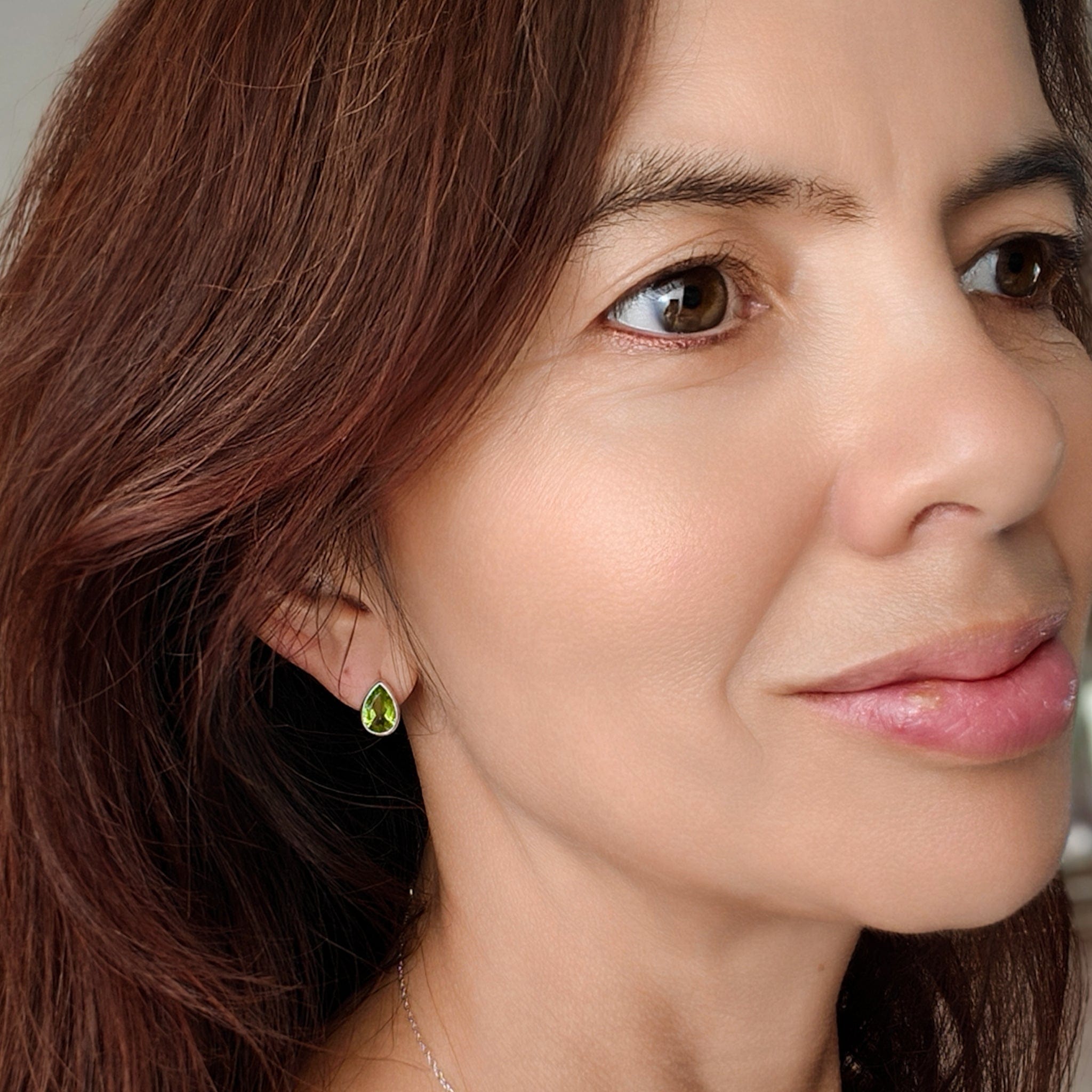 Hepburn and Hughes Peridot Stud Earrings | Oval | 16th Anniversary gift | Sterling Silver