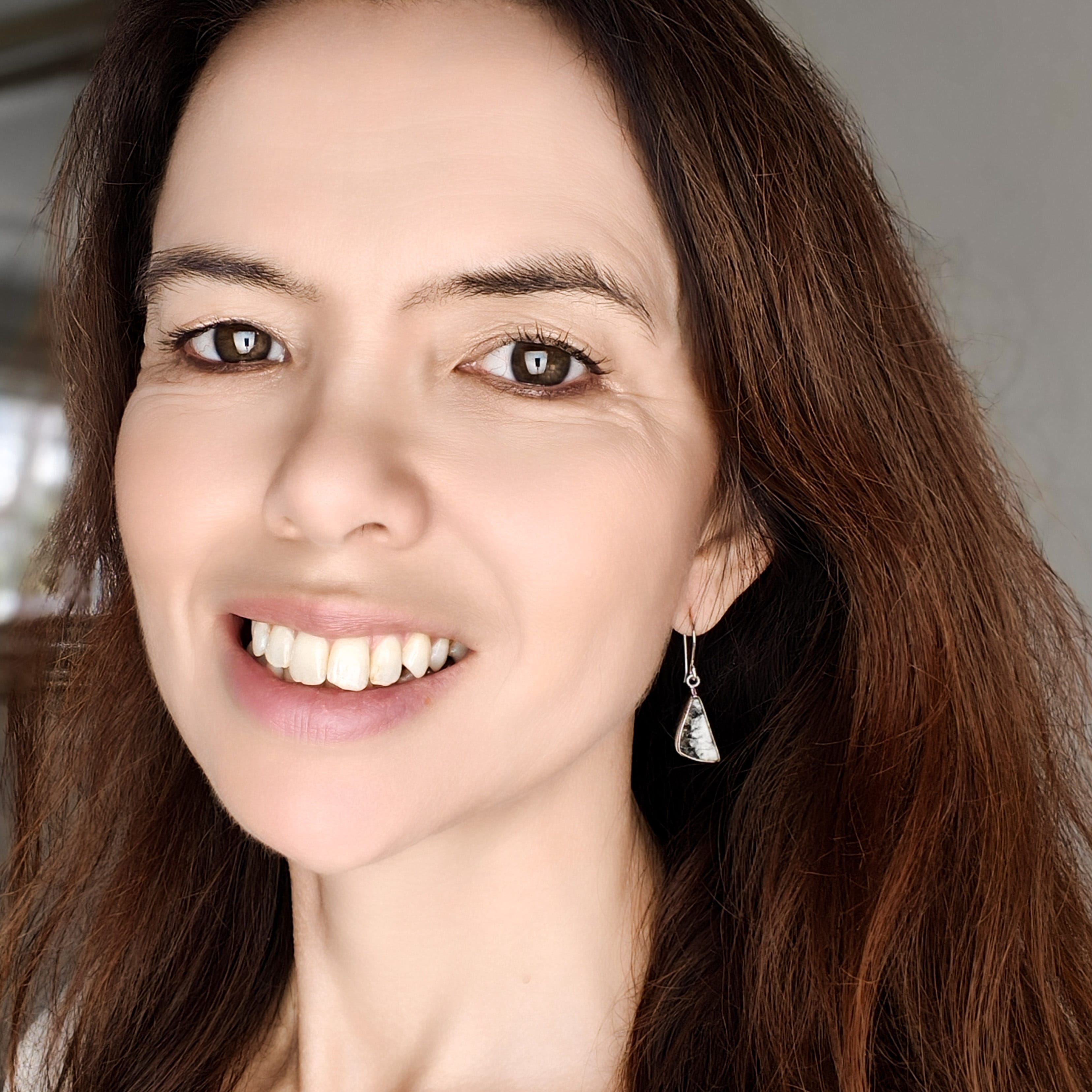 Hepburn and Hughes Preseli Bluestone Earrings | Stonehenge Stone with Ear Wire | Welsh Gift | Sterling Silver