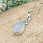 Hepburn and Hughes Rainbow Moonstone Pendant | 15mm Teardrop | June Birthstone | Sterling silver