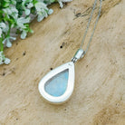Hepburn and Hughes Rainbow Moonstone Pendant | 25mm Teardrop Gemstone | June Birthstone | Sterling silver
