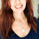 Hepburn and Hughes Rainbow Moonstone Pendant | 30mm Inverted Teardrop | Sterling silver