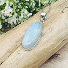 Hepburn and Hughes Rainbow Moonstone Pendant | Long Oval | June Birthstone | Sterling silver