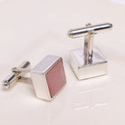 Hepburn and Hughes Rose Quartz Cufflinks | January Birthstone | Sterling Silver
