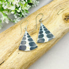 Hepburn and Hughes Seashell Earrings | Black triangle Troca | Sterling Silver