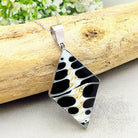 Hepburn and Hughes Seashell Pendant, Black medium diamond troca in Sterling Silver