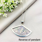 Hepburn and Hughes Seashell Pendant, Black Medium Fan Troca in Sterling Silver