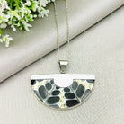 Hepburn and Hughes Seashell Pendant, large semi circular Troca in Sterling Silver