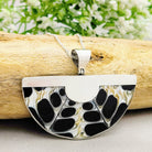 Hepburn and Hughes Seashell Pendant, large semi circular Troca in Sterling Silver