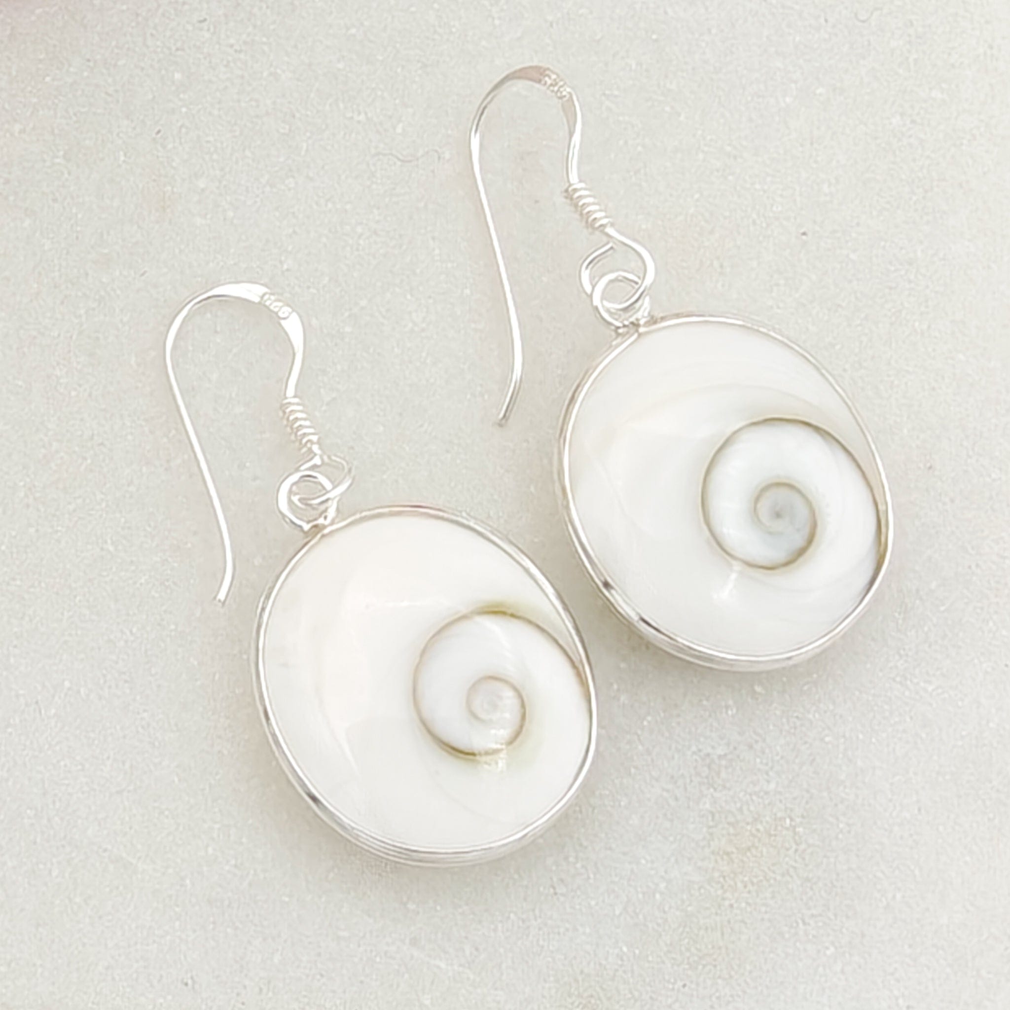 Hepburn and Hughes Shiva eye earrings | 20mm Oval | Shell Gift | sterling silver