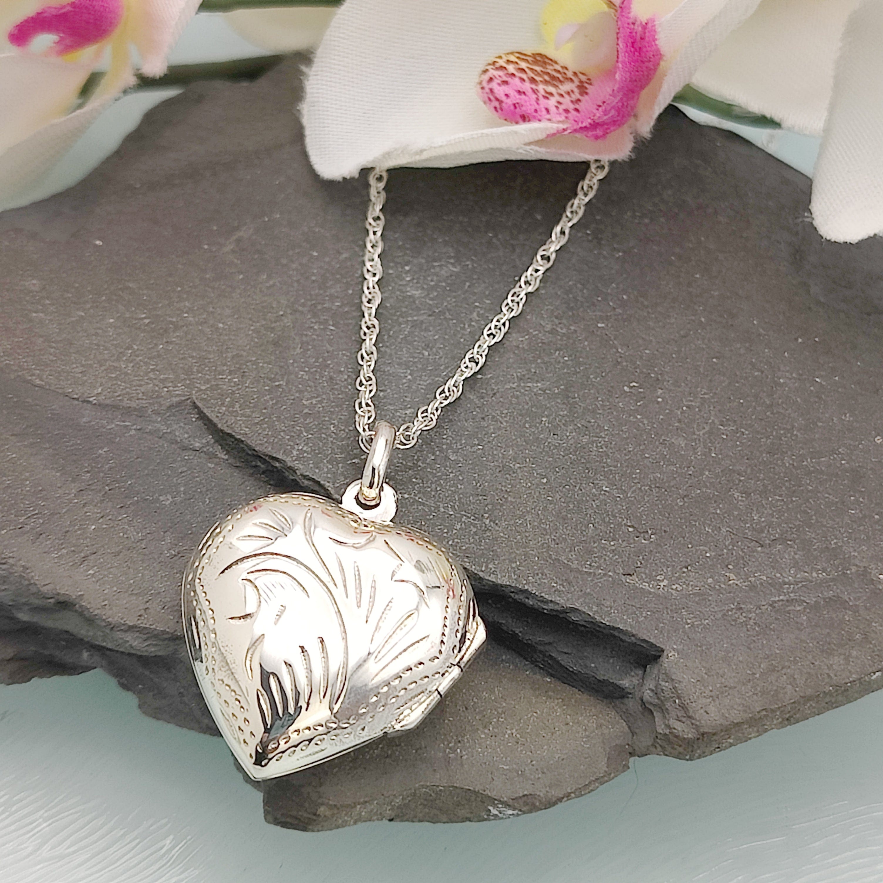 Hepburn and Hughes Silver Heart Locket | Sentimental Gift |  22mm | Sterling Silver