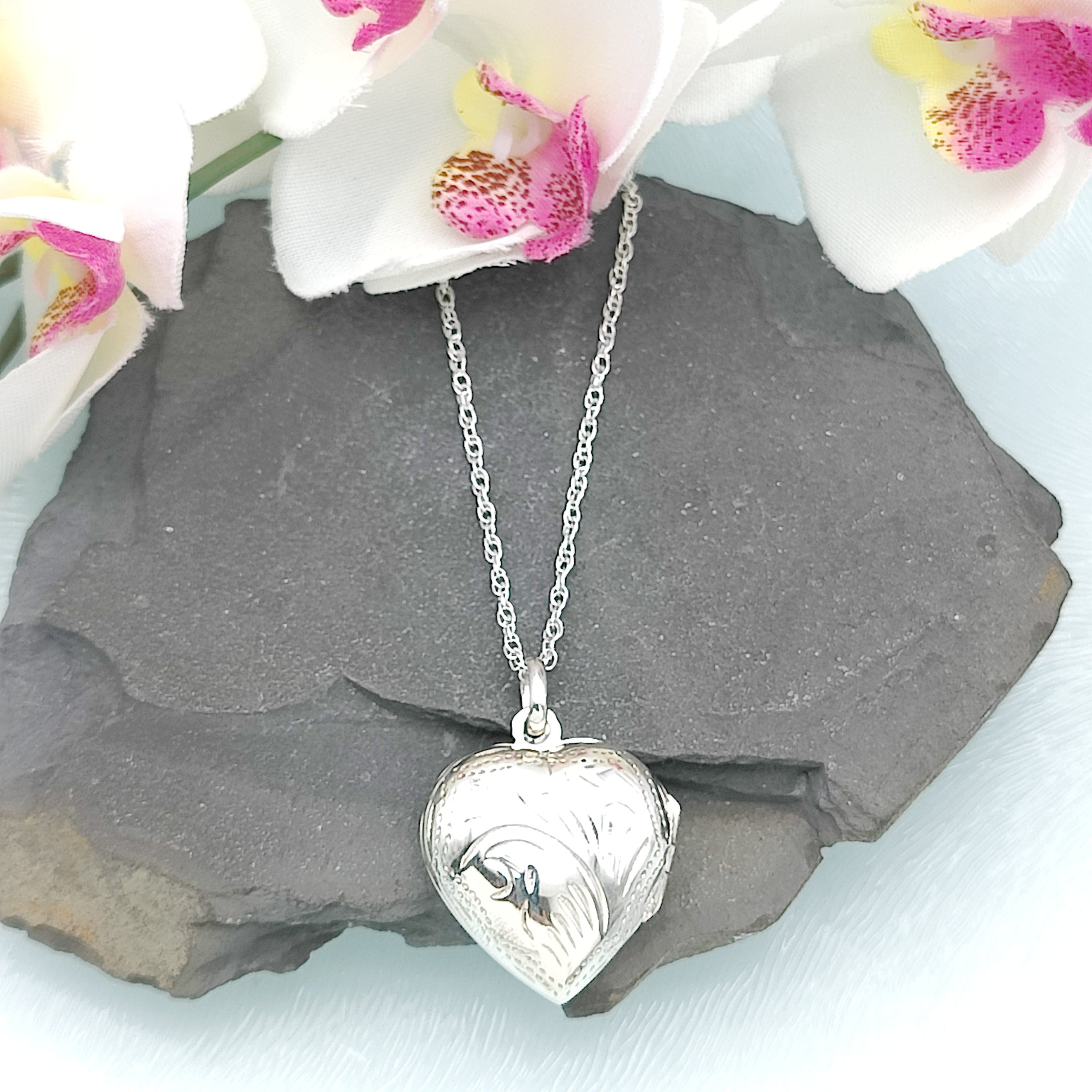 Hepburn and Hughes Silver Heart Locket | Sentimental Gift |  22mm | Sterling Silver