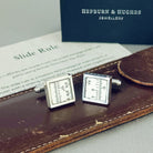 Hepburn and Hughes Slide Rule Cufflinks | Maths Gift Cuff Links | Sterling Silver