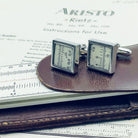 Hepburn and Hughes Slide Rule Cufflinks | Maths Gift Cuff Links | Sterling Silver