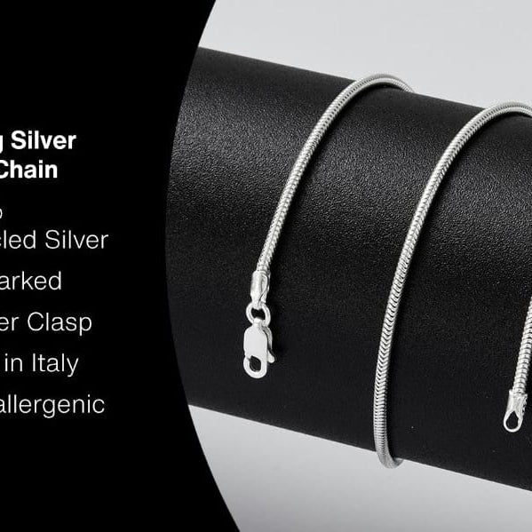 Hepburn and Hughes Snake Chain 30", Sterling Silver