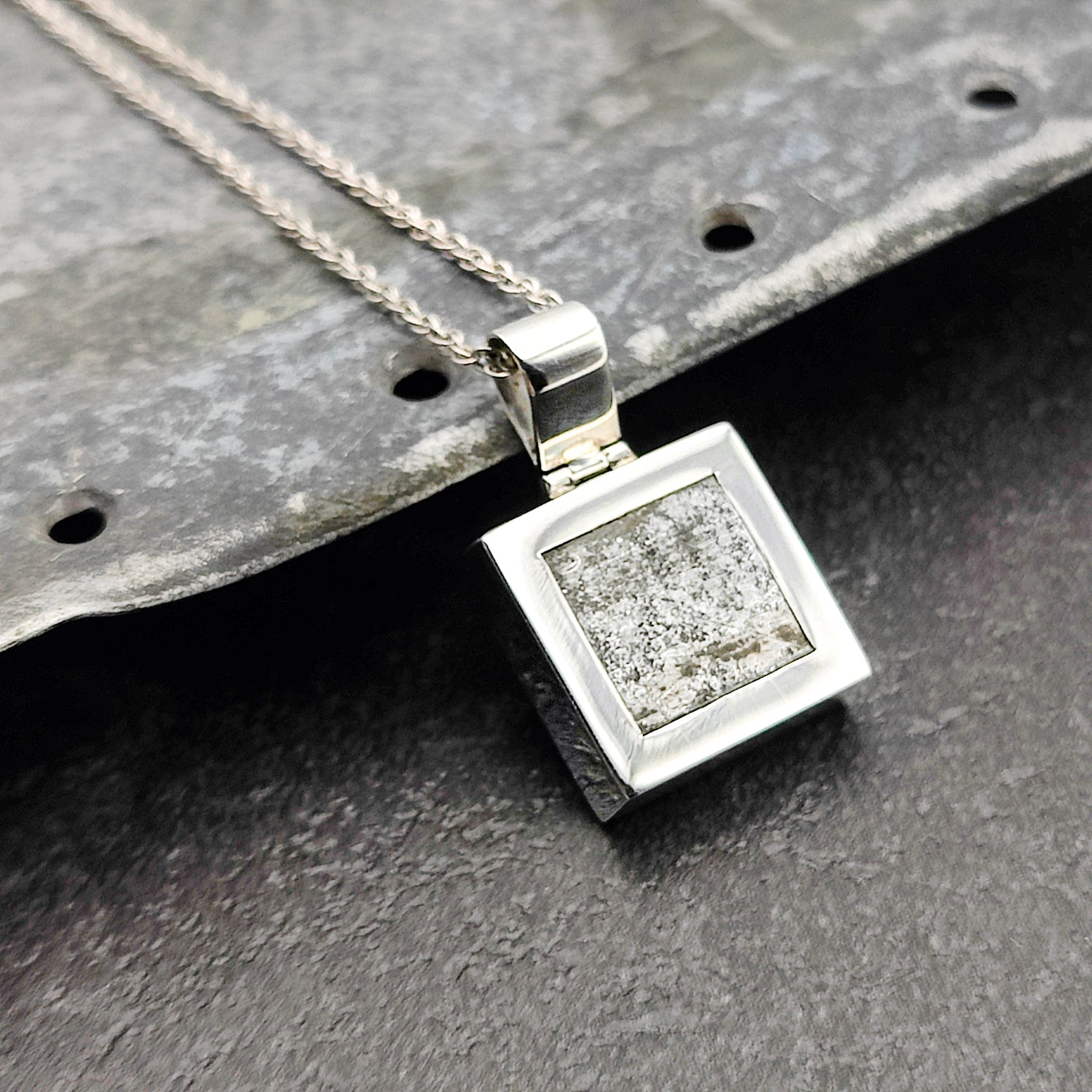 Hepburn and Hughes Spitfire Pendant in Sterling Silver | Made with Original Fuselage | Square or Rectangle