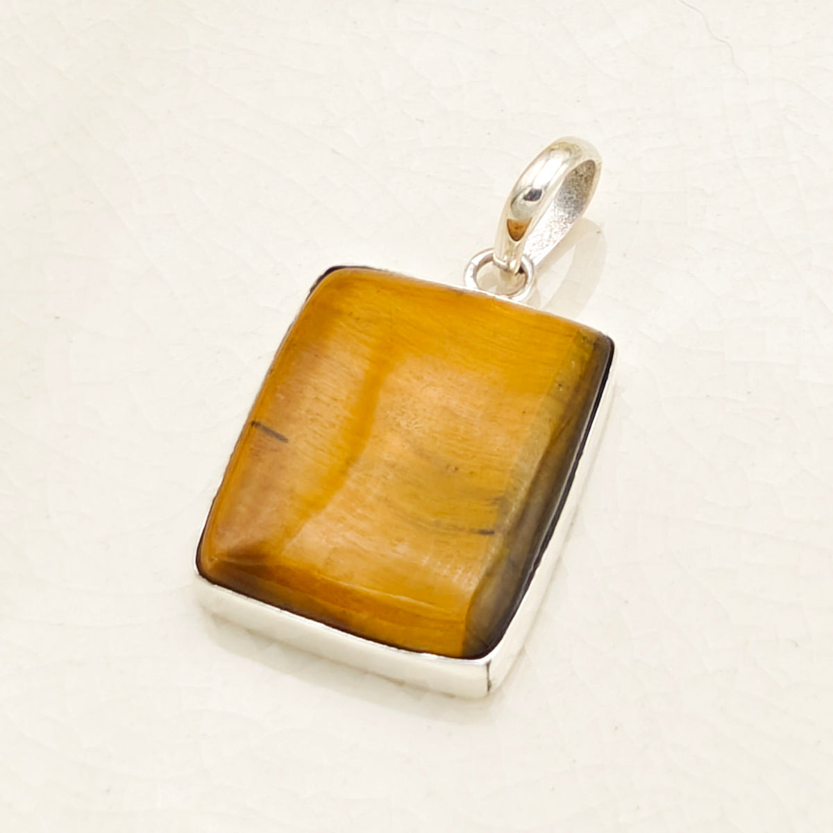 Hepburn and Hughes Tiger's Eye Gemstone Pendant | Alternate November Birthstone | Sterling Silver