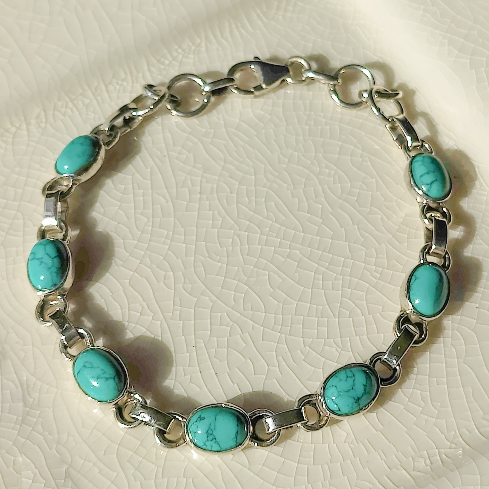 Hepburn and Hughes Turquoise Bracelet with 7 Gemstones | December Gift | Sterling Silver