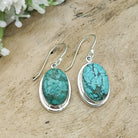 Hepburn and Hughes Turquoise Earrings | Oval Blue Gemstones | December Birthstone | Sterling Silver