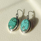 Hepburn and Hughes Turquoise Earrings | Oval Blue Gemstones | December Birthstone | Sterling Silver