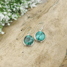 Hepburn and Hughes Turquoise Earrings | Round Stones with Ear Wire |  Sterling Silver